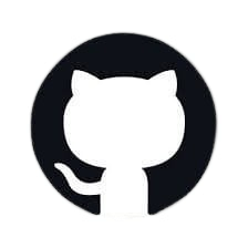 GitHub logo with a stylized cat silhouette inside a black circle on a white background
